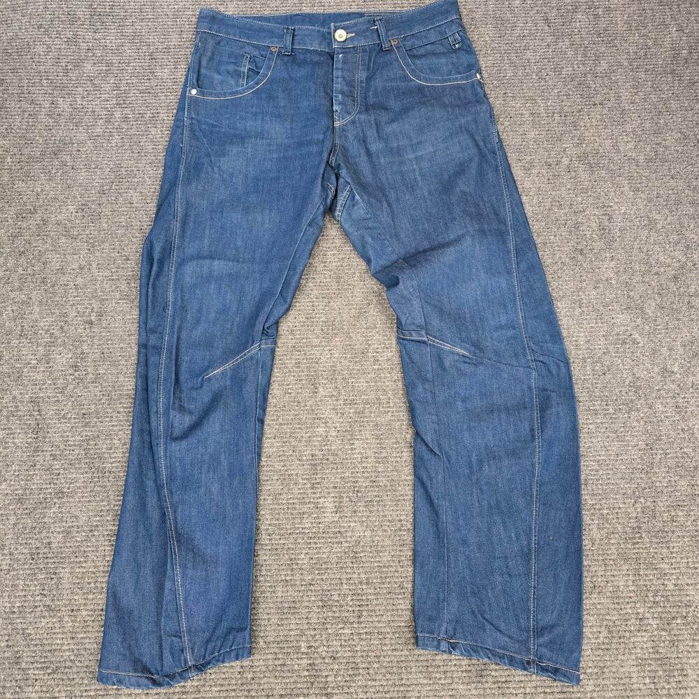 Jack & Jones Dale Twisted Jeans Mens 34x32 Blue Core Button Fly Workwear